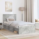  Okvir za krevet s uzglavljem Betonska siva 100 x 200 cm | shoptok.hr