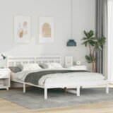 vidaXL Krevetna konstrukcija Bijelo 160 x 200 cm Masivna borovina | shoptok.hr