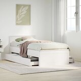 vidaXL Posteljni okvir brez vzmetnice bela 90x190 cm borovina Cene