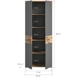 MID.YOU Arhivska Omara Mason, Siva, Barva Hrasta | Shoptok.si