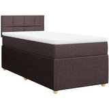 vidaXL Box spring postelja z vzmetnico temno rjava 100x200 cm blago, (21308214) | Shoptok.si