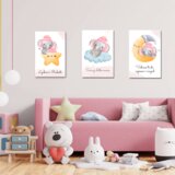 Poklon Dobra Ideja Set tri drvene slike za dječju sobu 22x33 cm | shoptok.hr