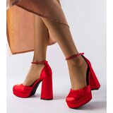 Gemre Red high block heel pumps Elida | ePonuda.com