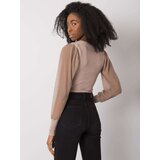 RUE PARIS Blouse-RV-BZ-5192.16-dark beige | Shoptok.si