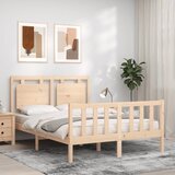 vidaXL Posteljni okvir z vzglavjem 120x200 cm trden les | Shoptok.si