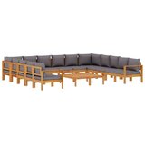  10-dijelna set vrtnih sofa s jastucima masivno bagremovo drvo | shoptok.hr