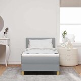 vidaXL Postelja boxspring z vzmetnico Svetlo siva 90 x 190 cm blago | Shoptok.si
