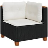 Kutna vrtna sofa s jastucima crna od poliratana | shoptok.hr
