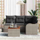  Sjedeća garnitura za vrt 5 kom. Siva poliratan 177,5 x 122,5 x 69 cm | Shoptok.si