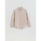 Reserved Lanena slim fit košulja - bež | shoptok.hr