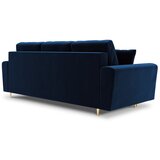 Cosmopolitan Design Modra žametna raztegljiva sedežna garnitura s prostorom za shranjevanje 235 cm Kyoto – | Shoptok.si