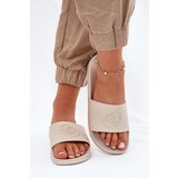 EVENTO Lightweight women's sandals with decorative embossing beige Isarisa | Shoptok.si