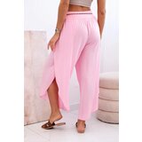 Kesi Włoski Women's viscose trousers with leg slit candy pink | ePonuda.com