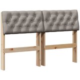  Tapecirani uzglavlje Sivo-smeđa 120 cm Čvrsto borovo drvo | Eponuda.com