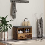  Klupa za hodnik s jastukom s policom Staro drvo 60 x 38 x 46 cm | shoptok.hr