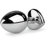 EasyToys Metal No.7 - analni dildo u obliku srca od bijelog kamena - srebrni (3cm) | shoptok.hr
