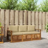  Setovi sofa 3 kom. Prirodna i bež Čvrsto drvo akacije | shoptok.hr
