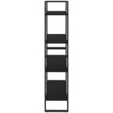 Ormarić za knjige s 4 razine crni 80x30x140 cm masivna borovina | Eponuda.com
