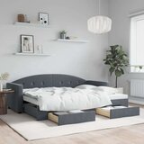  Dnevni krevet na razvlačenje i ladice tamnosivi 80x200 cm | shoptok.hr