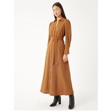Koton Shirt Dress With Belted Long Sleeves Linen Blend | Shoptok.si