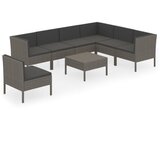 The Living Store Vrtna sedežna garnitura 8-delna z blazinami poli ratan siva - Vrtna Sedežna Garnitura, (21422138) | Shoptok.si