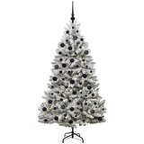 vidaXL Umestno božično drevo Zelena in Bela 180 cm PVC in kovina | Shoptok.si