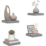  Plutajuće zidne police 4 kom sive 23 x 23,5 x 3,8 cm MDF | shoptok.hr