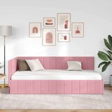  Kutni okvir kreveta Ružičasta 100 cm x 200 cm Baršun | shoptok.hr