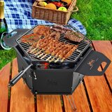 Vrt > Pohištvo za vrt Žar na oglje s 360° vrtljivo funkcijo, zložljivi žar, camping žar z ročaji, dim. 77 x 74 x 38 cm | Shoptok.si