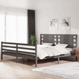  Posteljni okvir siv iz trdne borovine 200x200 cm, (20648597) Cene