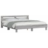  Okvir za krevet s uzglavljem siva boja hrasta 180x200 cm drveni | shoptok.hr