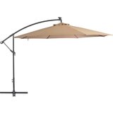 In Previsni senčnik z LED lučmi in kovinskim drogom 350 cm taupe Cene