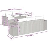  Vrtna garnitura - 6-dijelni set vrtnih sofa s jastucima crni od poliratana bagrem - Crna 1 | shoptok.hr