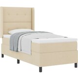 Box Postelja s pomičnim dnom in vzmetnico Krem 100x200 cm Tkanina, (22050885) | Shoptok.si