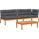  3-dijelni set vrtnih sofa od paleta s jastucima od drva bagrema | shoptok.hr