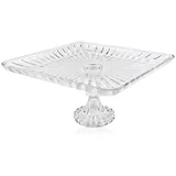 Servirni krožnik s podstavkom Glass 25x25cm / kvadraten / steklo, (5000198935)