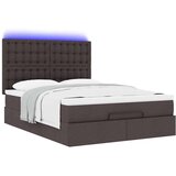 Otomanski krevet s madracem i LED tamnosmeđi 140x190 cm tkanine | shoptok.hr