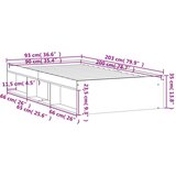  Kreveta boja smeđeg hrasta 90 x 200 cm | shoptok.hr