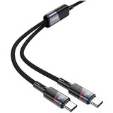  2v1 USB C na USB C / USB C kabel Hoco 5A 100W 120 cm U139 črn | Shoptok.si