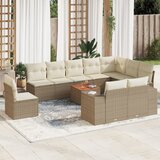 vidaXL 11-dijelni set vrtnih sofa od poliratana s jastucima bež | shoptok.hr
