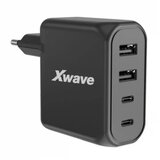 X Wave GaN100-2A2C GaN ultra-brzi punjac 100w, 2USB-A + 2USB-C, za mobilne tablete Crni | ePonuda.com