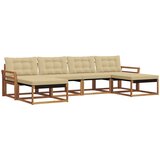  Set vanjskih sofa 6 kom. Prirodna i bež Smeđa 333 x 162,5 x 73 cm | Shoptok.si