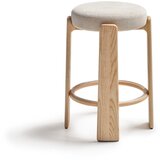 Kave Home Bež/u svijetloj prirodnoj boji barska stolica od čvrste jeseni (visine sjedala 75 cm) Granite – | shoptok.hr