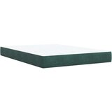 vidaXL Box spring postelja z vzmetnico temno zelena 140x200 cm žamet | Shoptok.si
