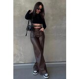 Madmext Mad Girls Brown Leather Trousers | shoptok.hr