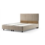 Hanah home Bež tapecirani bračni krevet s prostorom za odlaganje s podnicom 140x200 cm Safir – Cijene