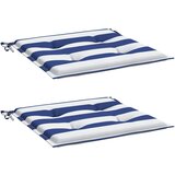  Jastuci za vrtne stolice 2 kom plavo-bijeli 40x40x4 cm tkanina | Shoptok.si