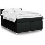 vidaXL Krevet s oprugama i madracem crni 160x200 cm od tkanine | shoptok.hr