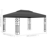  Sjenica s dvostrukim krovom 3 x 4 m antracit | shoptok.hr