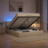  Krevet od pjene s madracem i LED-om Krem 160 x 200 cm Tkanina | shoptok.hr